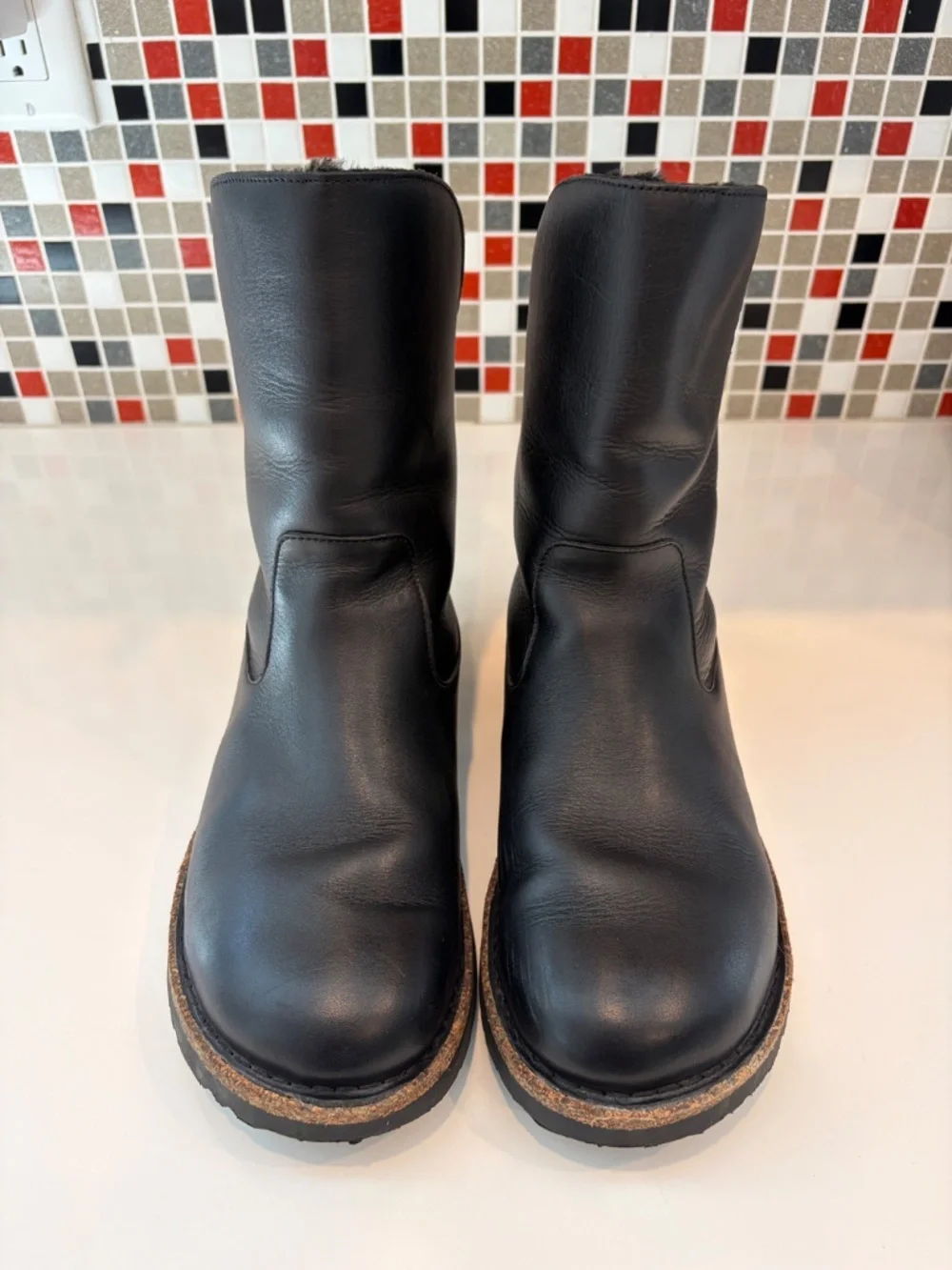 Birkenstock Uppsala Shearling Black Leather Boots - 40 EU (9 - 9.5 US)